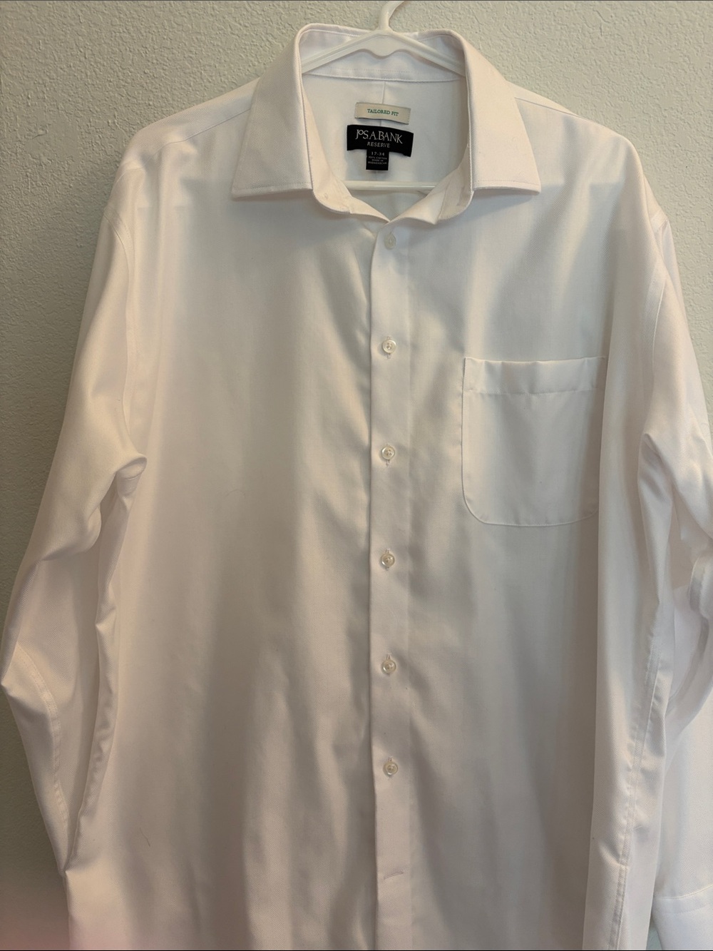 Jos. A. Bank White Men's Dress Shirt with Chest Pocket